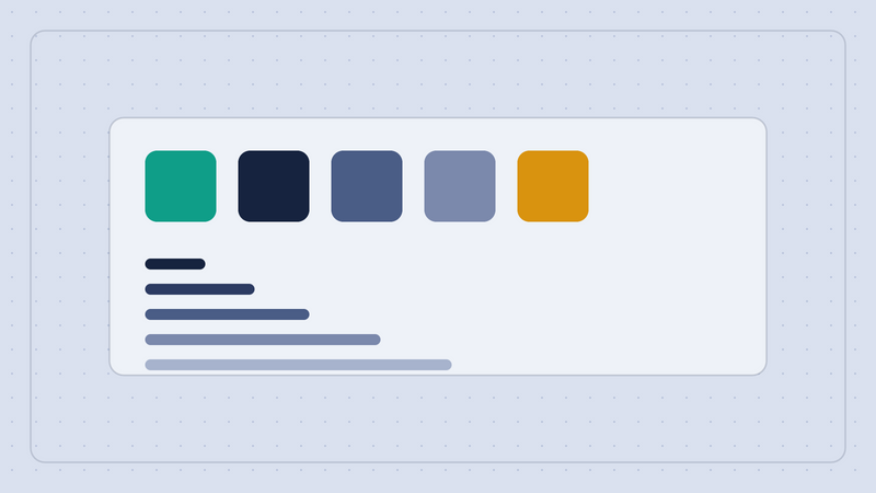 Abstract Niagara UI style guide illustration: colour swatch row and a spacing scale ladder