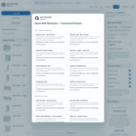 AHU Builder Smart Build menu for choosing a prebuilt air handling unit system layout.