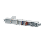 High-definition AHU Builder render on white showing mixed-air dampers, filters, cooling and heating coils, and a supply fan.