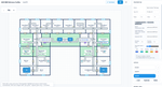 AXIS 2D thermograph floorplan with temperature-shaded zones, setpoint labels and Niagara point bindings