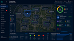PULSE campus map page in Niagara with labeled buildings, building status summary and energy use by building